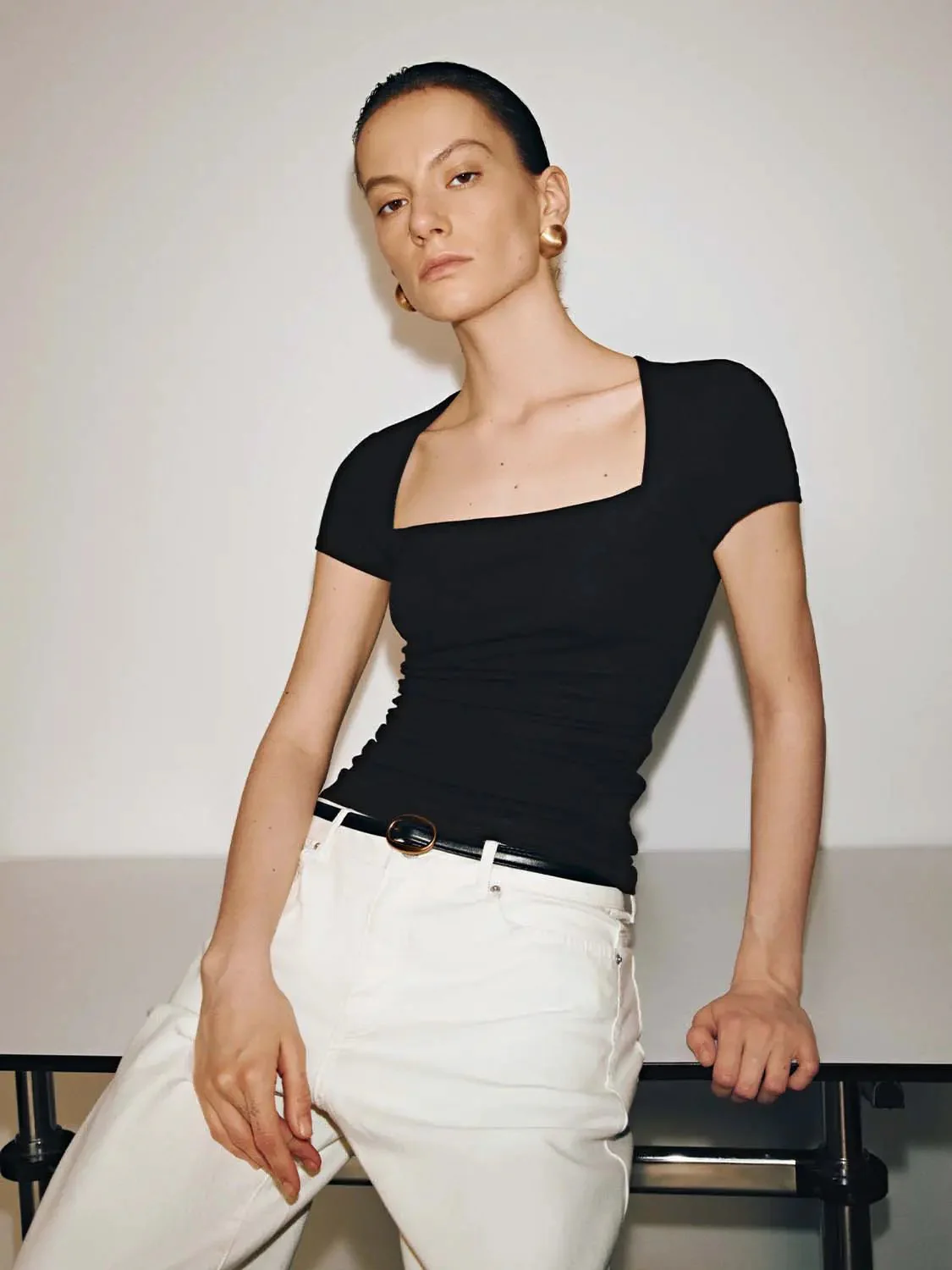 13171-viscose-cotton-blend-square-neck-ruched-skinny-fit-t-shirt-17.webp Viscose Cotton Blend Square Neck Ruched Skinny Fit T Shirt