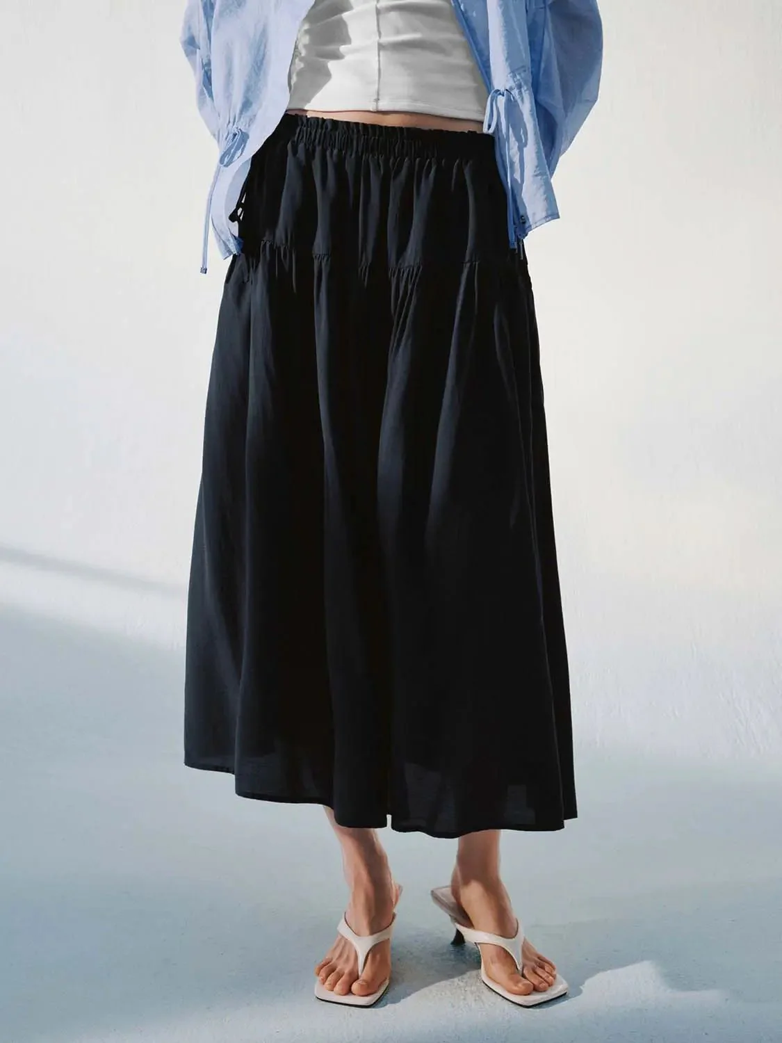 13187-seamed-shirring-detail-pull-on-a-line-midi-skirts-22.webp Seamed Shirring Detail Pull On A-Line Midi Skirts