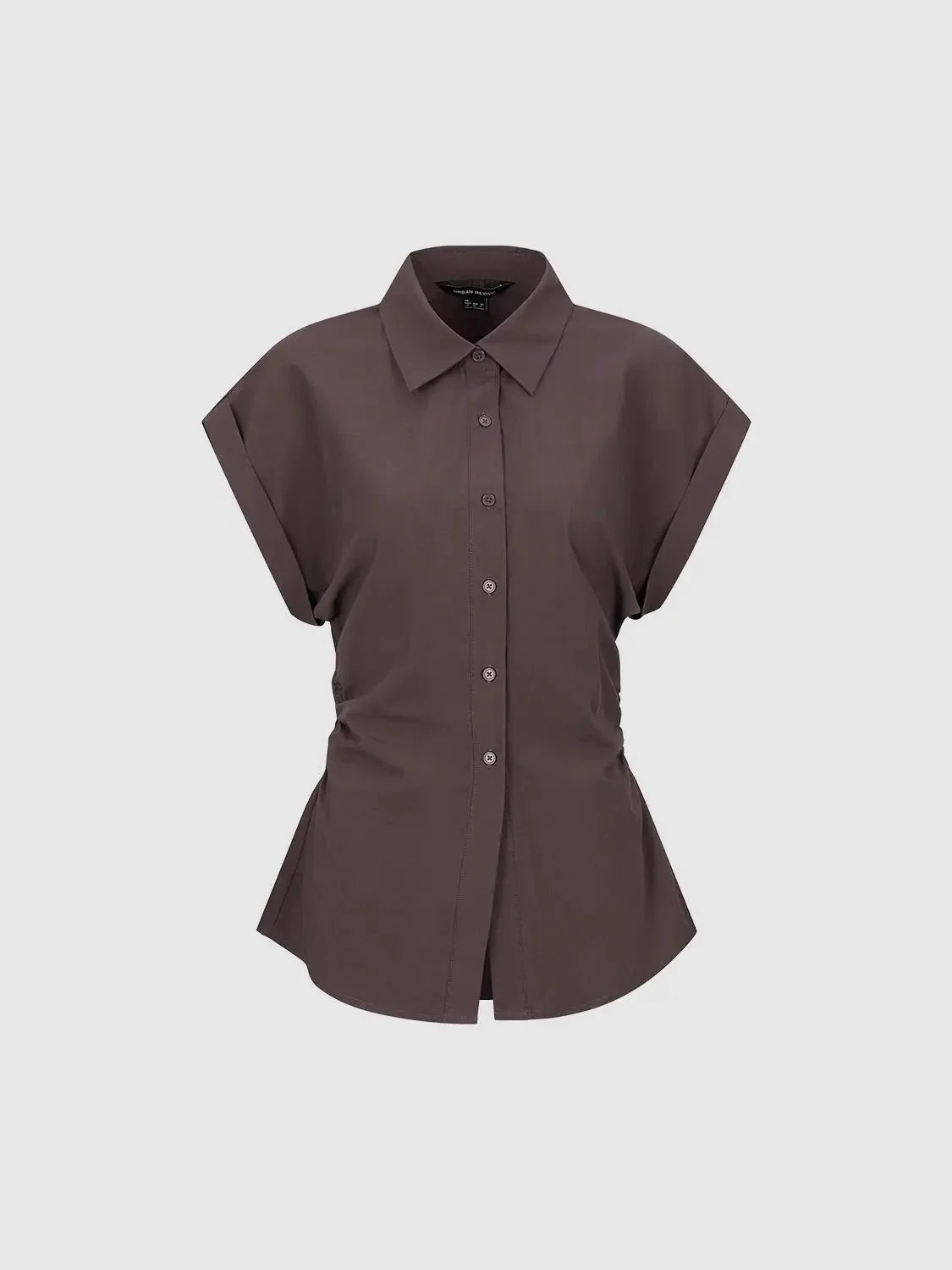 Nipped Waist Cap Short Sleeve Shirts