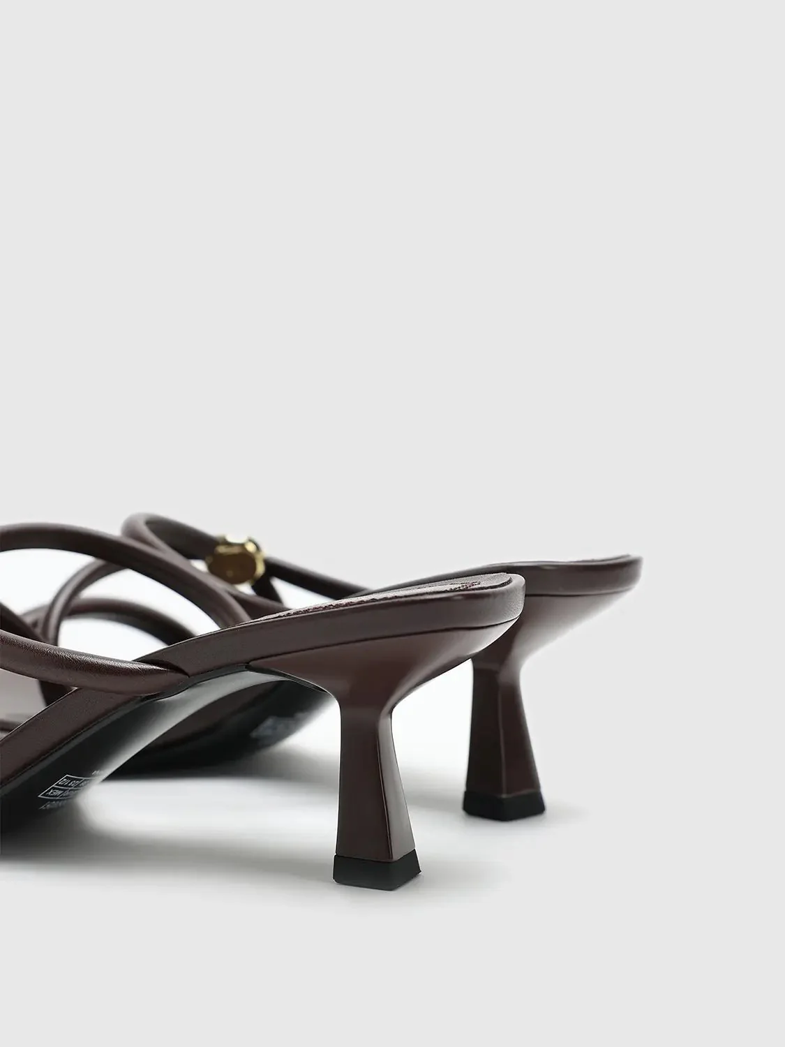 Faux Leather Heeled Slippers