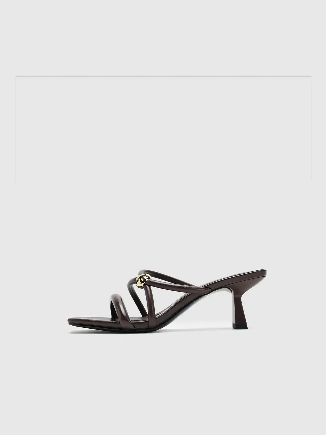 Faux Leather Heeled Slippers