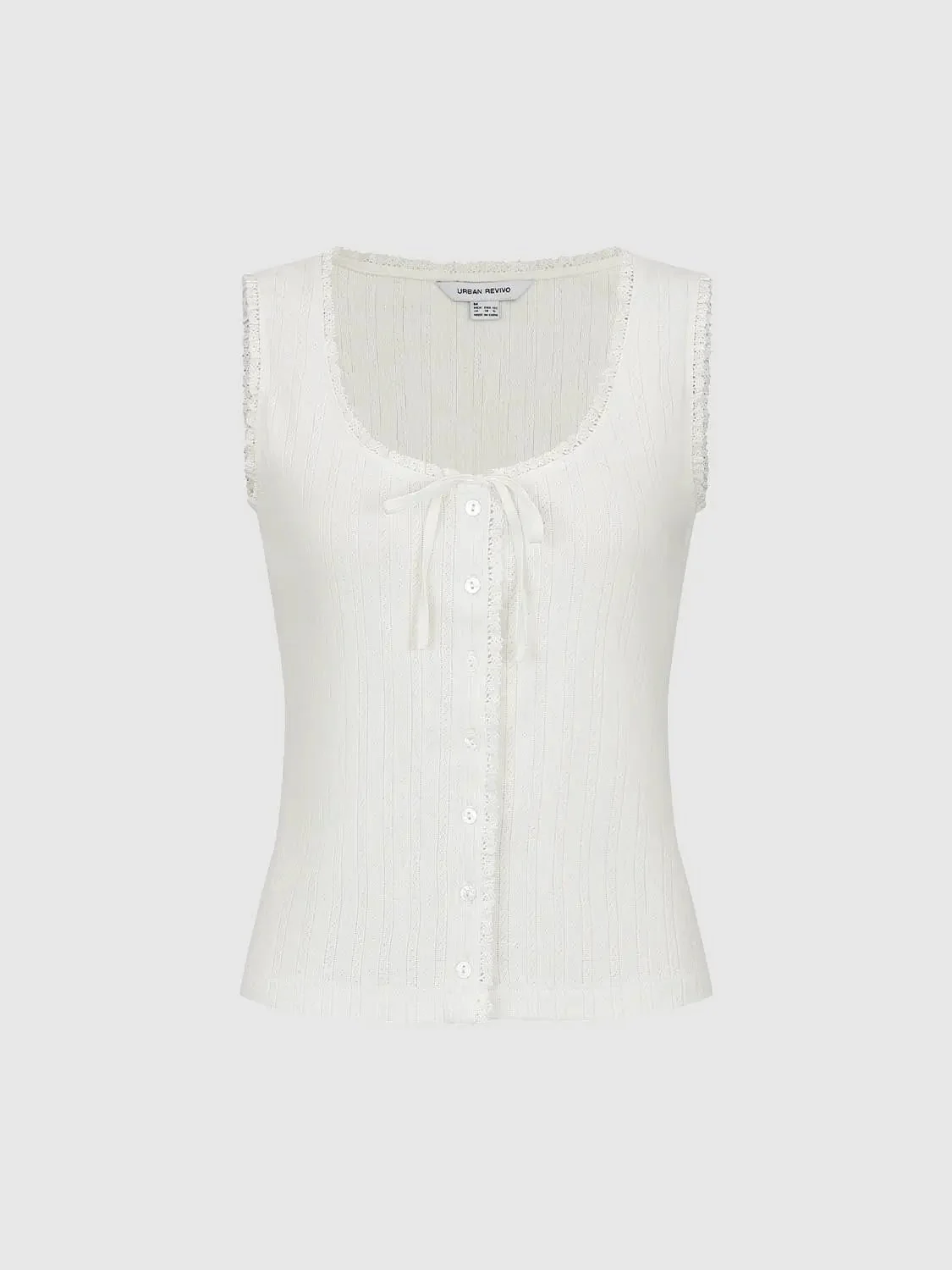13393-lace-trim-bow-front-cotton-sleeveless-t-shirt-7.webp Lace Trim Bow Front Cotton Sleeveless T Shirt