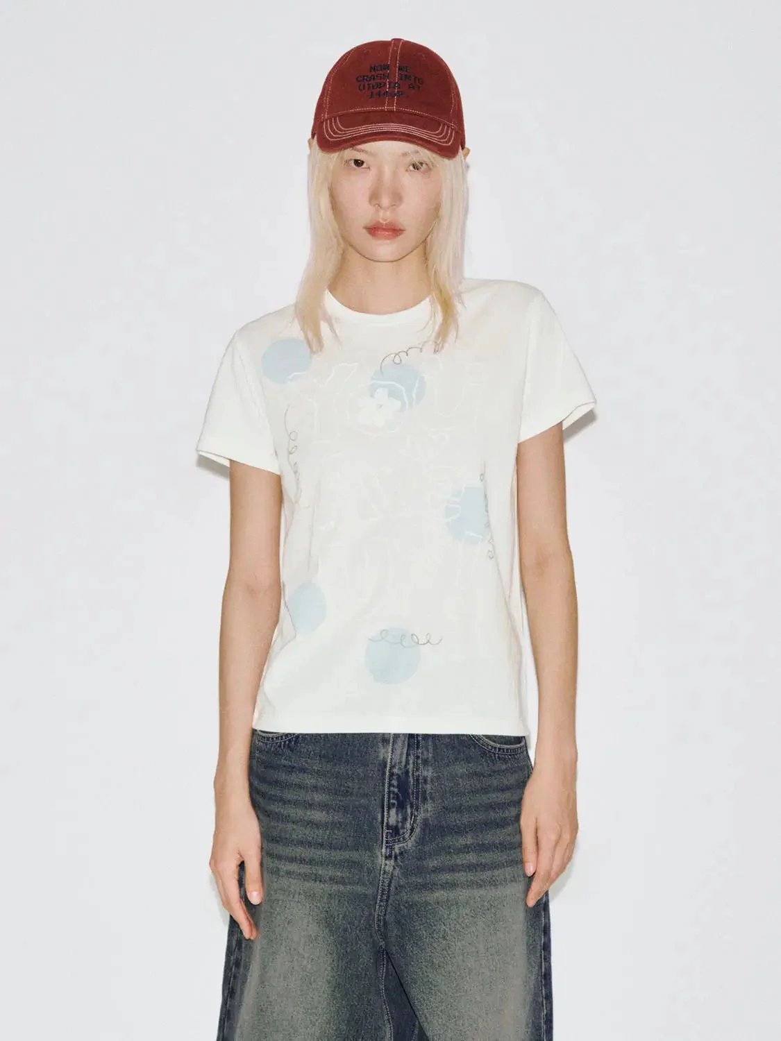 Cotton Blend Graphic Print Crew Neck T Shirts