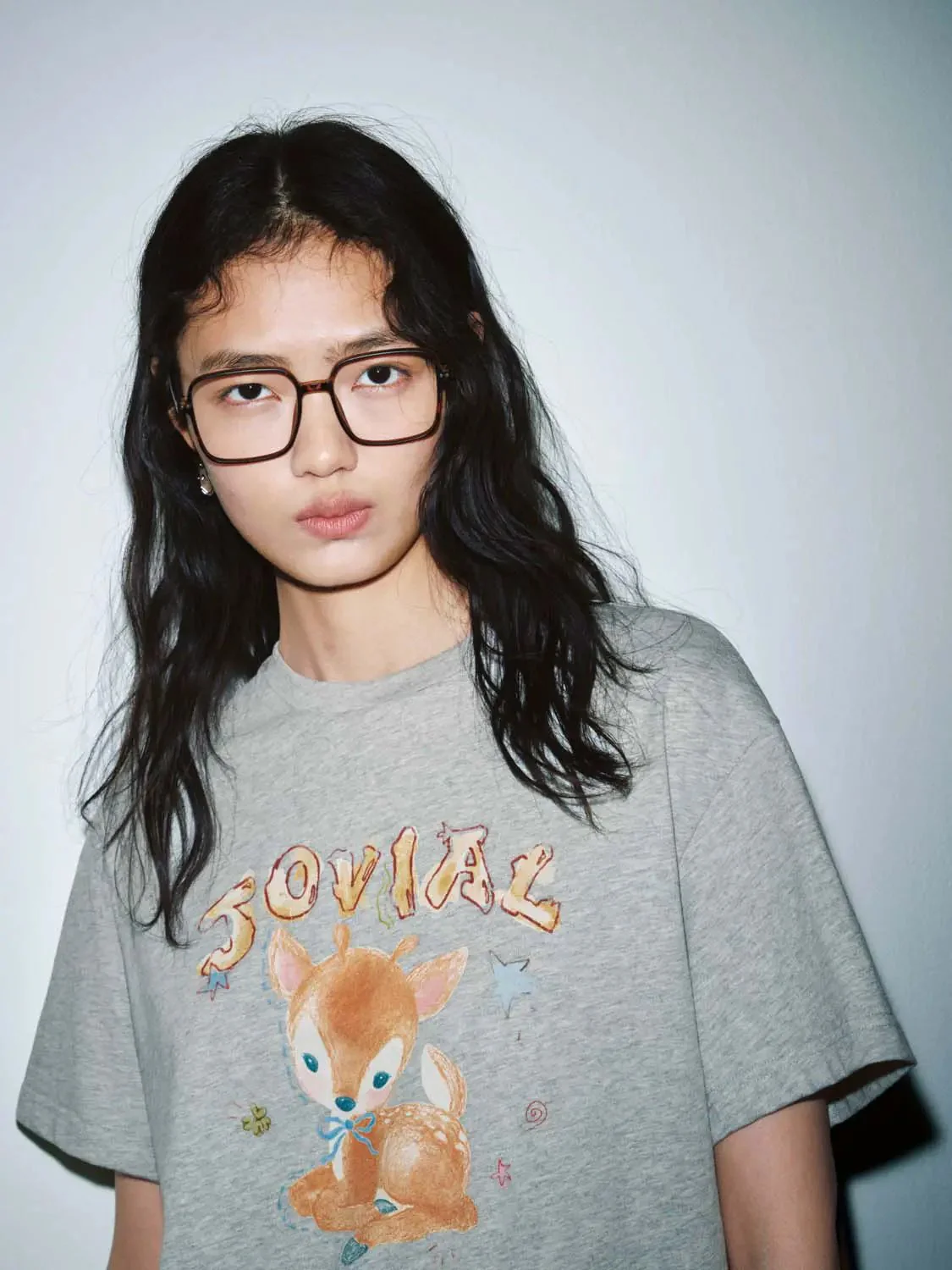 Cotton Joyful Fox Graphic T Shirt
