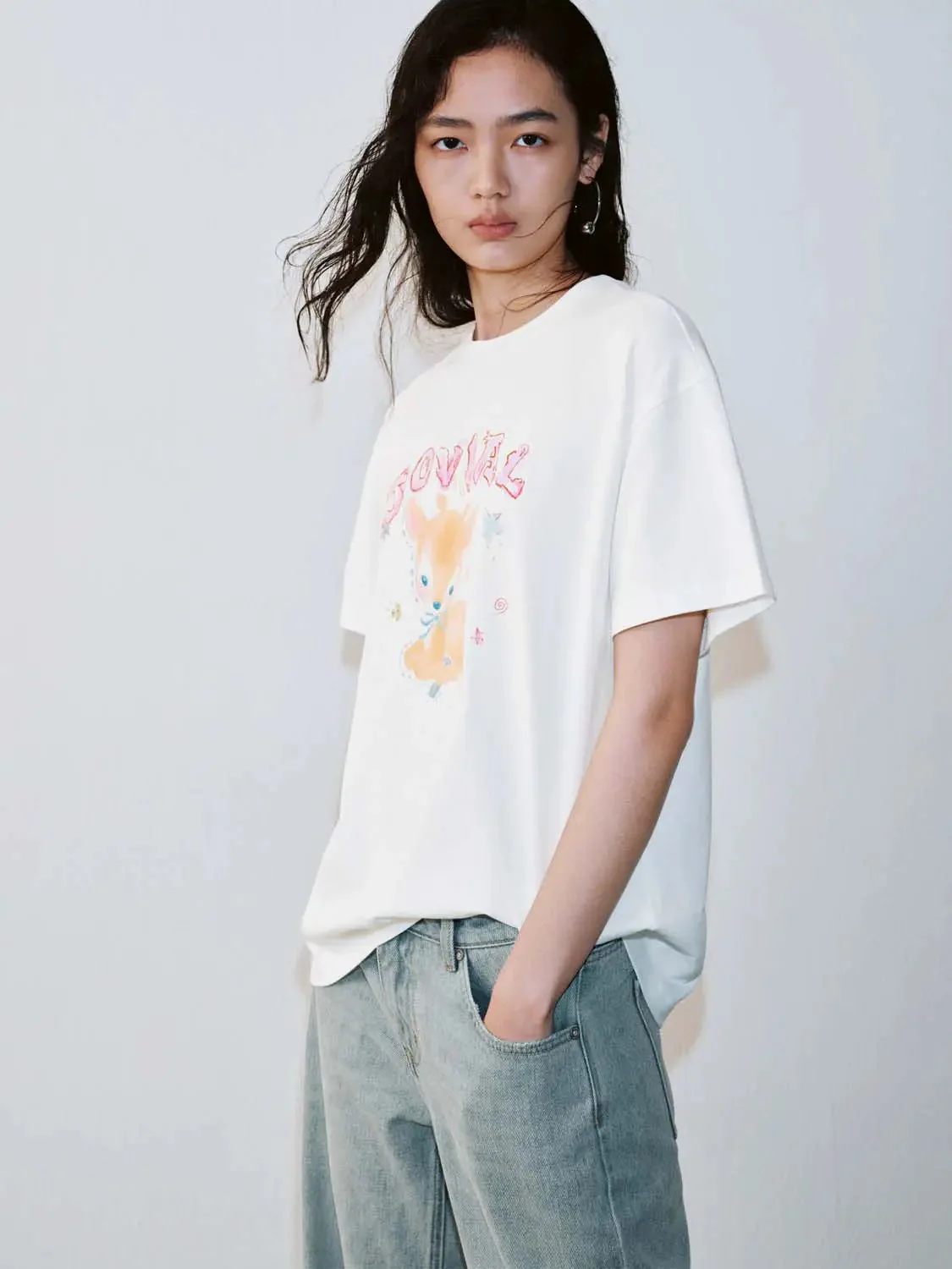 Cotton Joyful Fox Graphic T Shirt