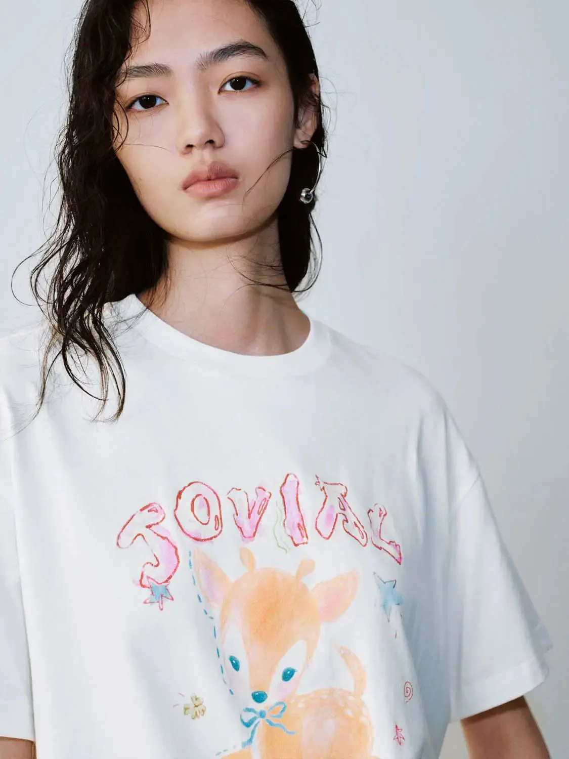 Cotton Joyful Fox Graphic T Shirt