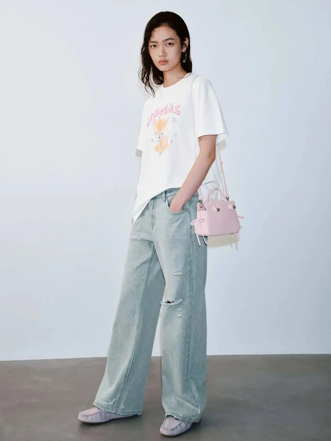 Cotton Joyful Fox Graphic T Shirt