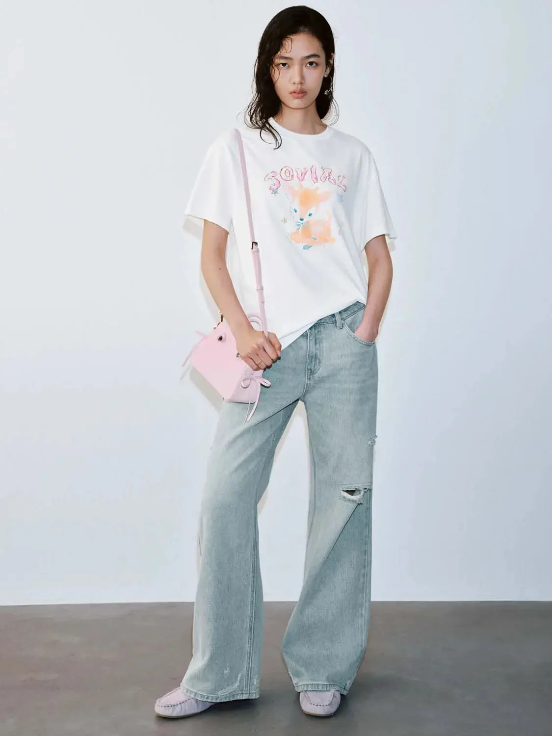 Cotton Joyful Fox Graphic T Shirt