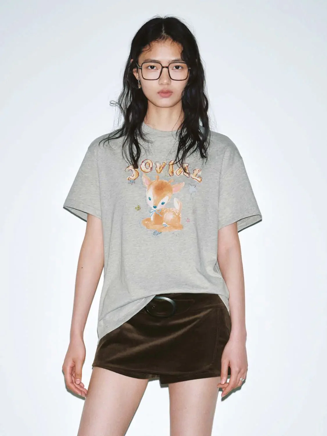 Cotton Joyful Fox Graphic T Shirt