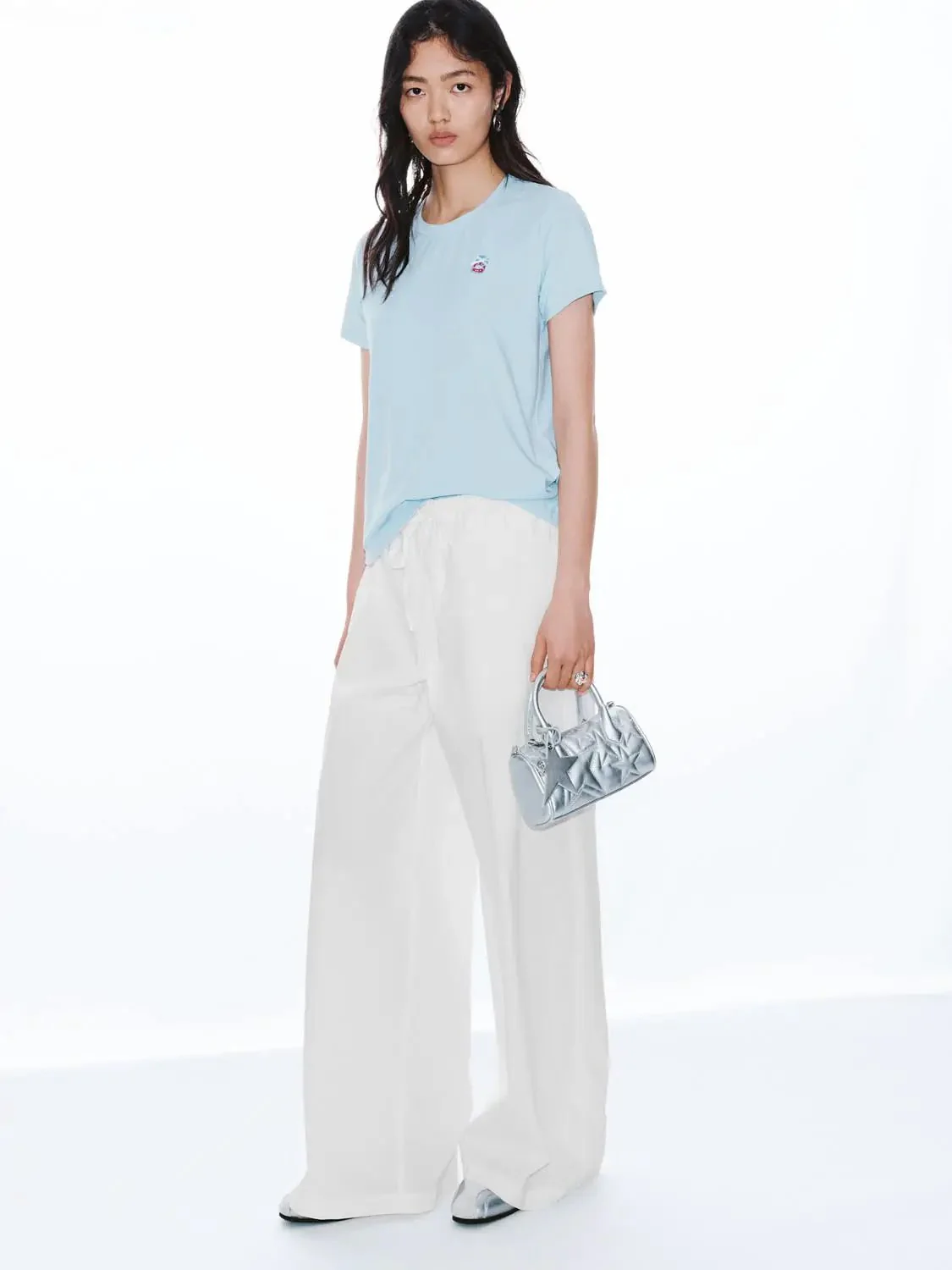 13447-cotton-blend-embroidered-crew-neck-t-shirt-4.webp Cotton Blend Embroidered Crew Neck T Shirt