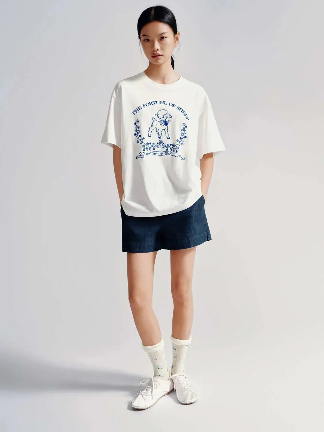 13526-cotton-the-fortune-of-sheep-graphic-t-shirt-4.webp Cotton The Fortune Of Sheep Graphic T Shirt