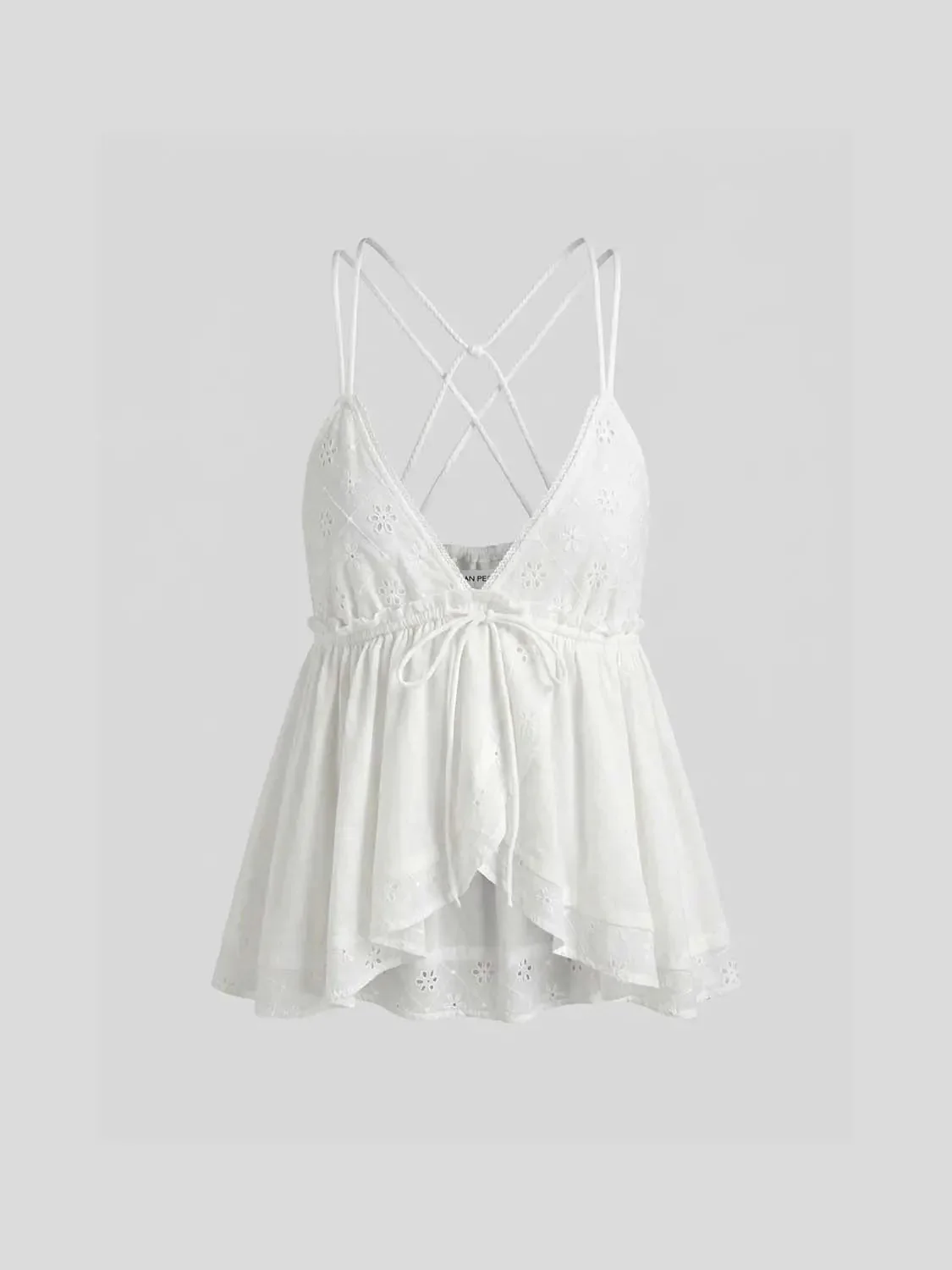13594-embroidered-cotton-eyelet-tie-front-cami-top-6.webp Embroidered Cotton Eyelet Tie Front Cami Top