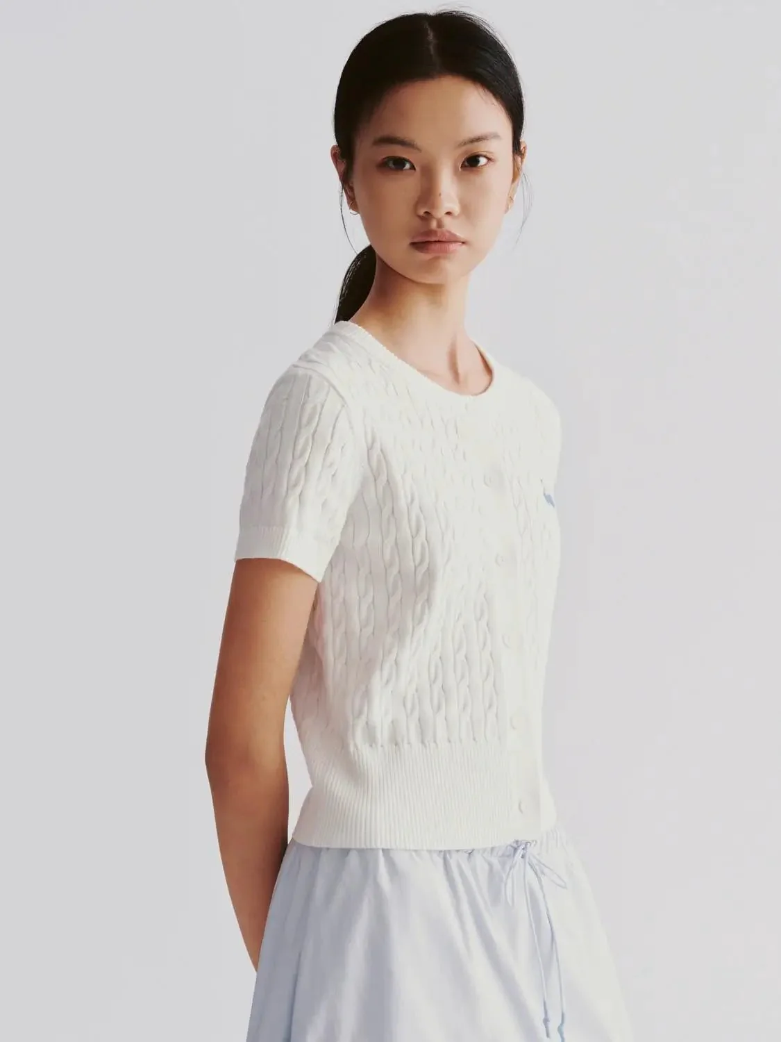 13654-lavender-cotton-cable-knit-short-sleeve-cardigans-10.webp Lavender Cotton Cable Knit Short Sleeve Cardigans