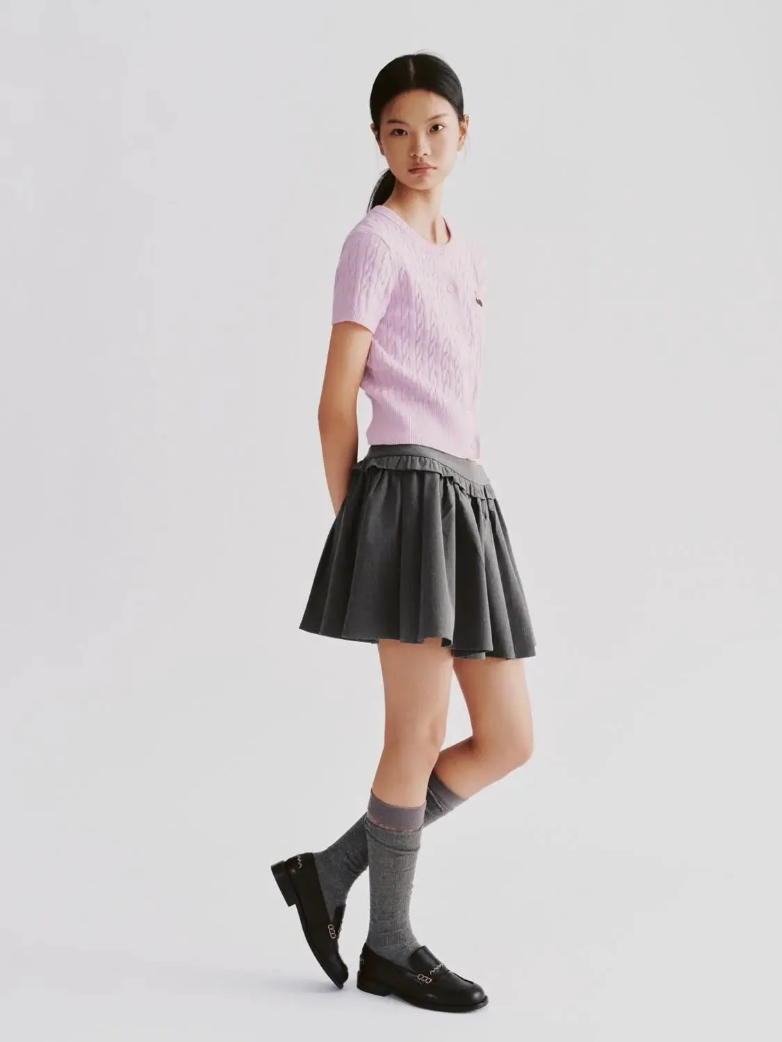 13654-lavender-cotton-cable-knit-short-sleeve-cardigans-5.webp Lavender Cotton Cable Knit Short Sleeve Cardigans