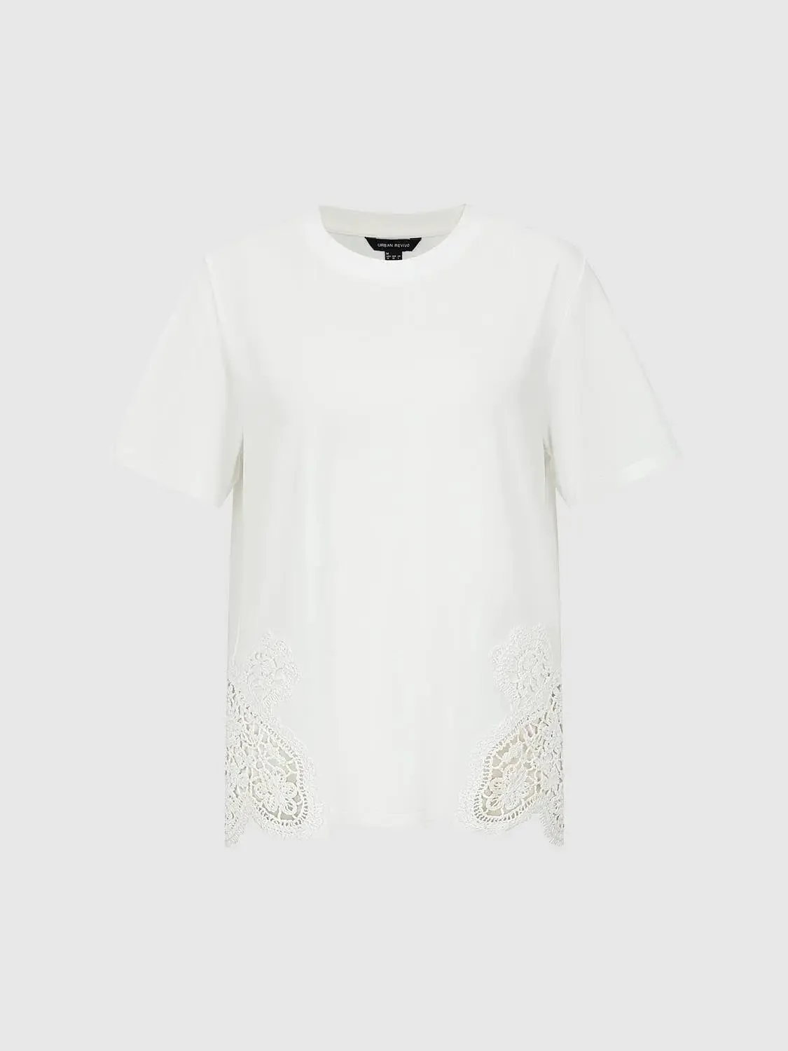 13678-cotton-crochet-lace-hem-crew-neck-t-shirts-4.webp Cotton Crochet Lace Hem Crew Neck T-Shirts
