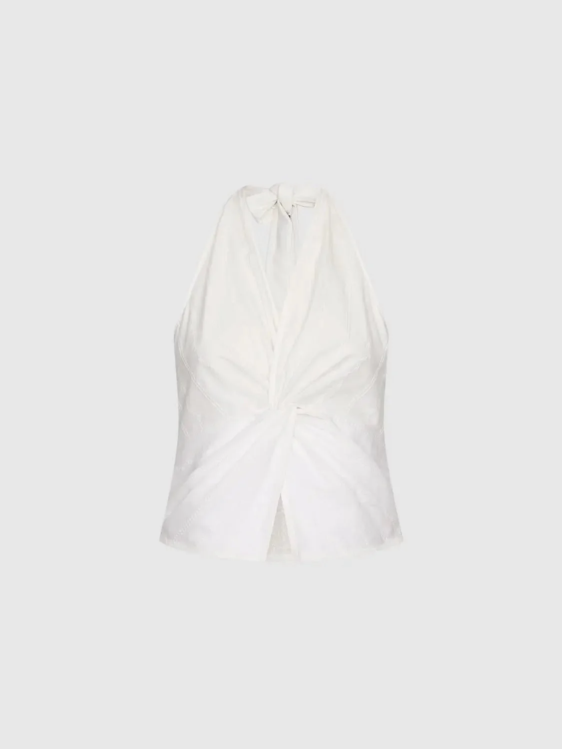 13714-white-cotton-embroidered-knot-front-cami-tops-7.webp White Cotton Embroidered Knot-Front Cami Tops