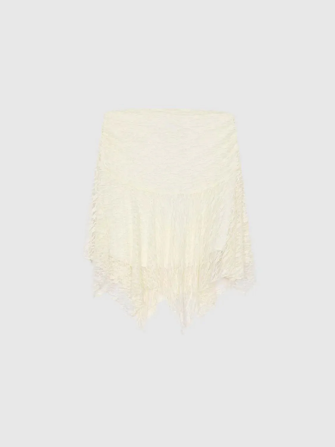 Laced Asymmetric A-Line Mini Skirts With Slight Stretch