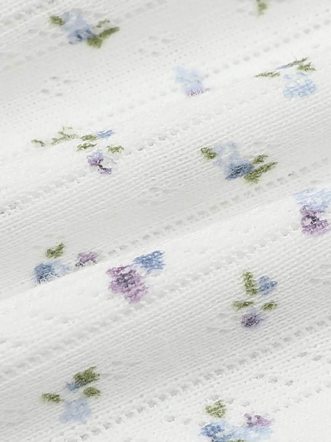 Floral Printed Button Detail Skinny Fit T-Shirts