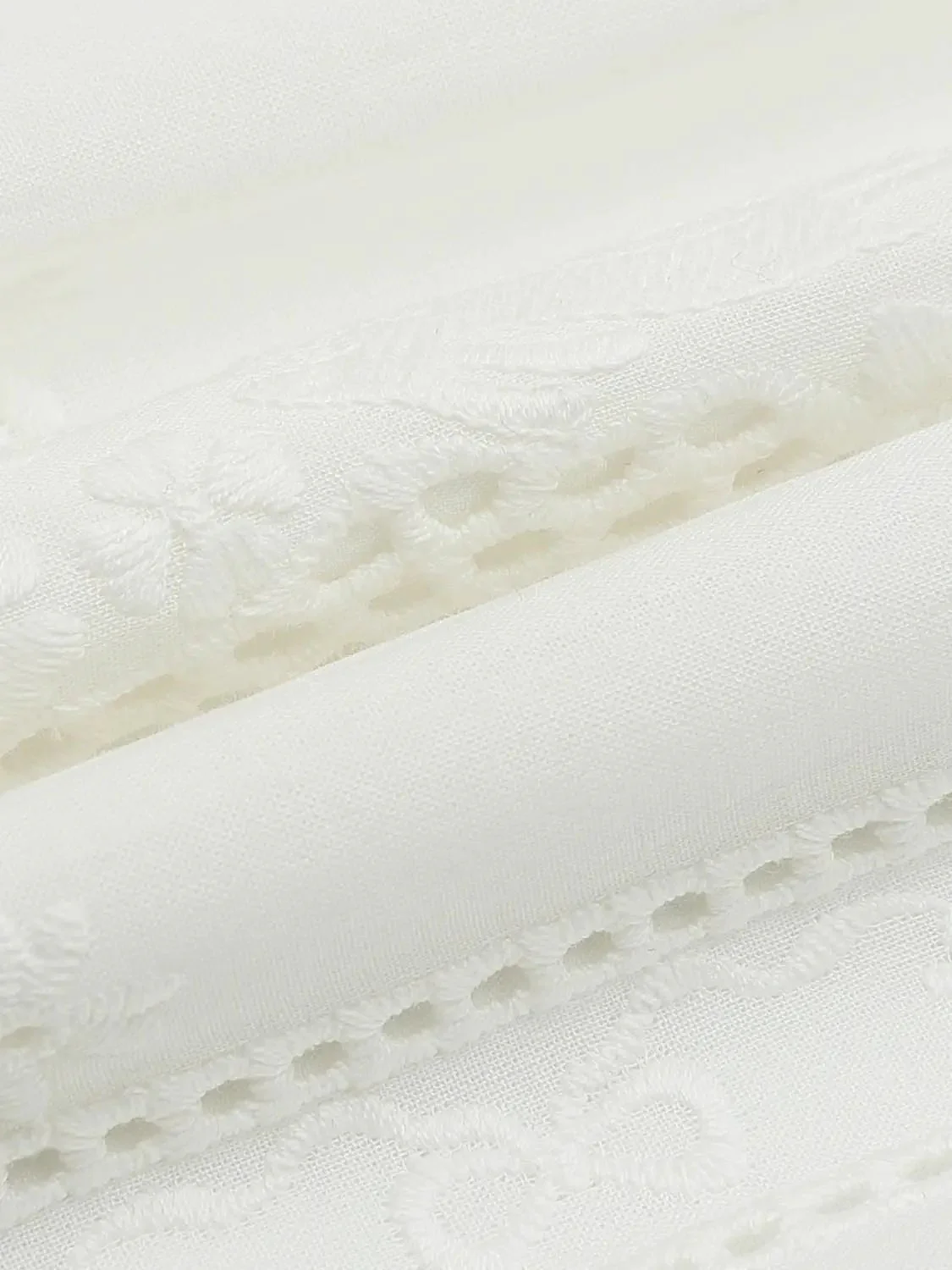 Guipure Laced Embroidered Ruffle Trim Pull On A-Line Midi Skirts