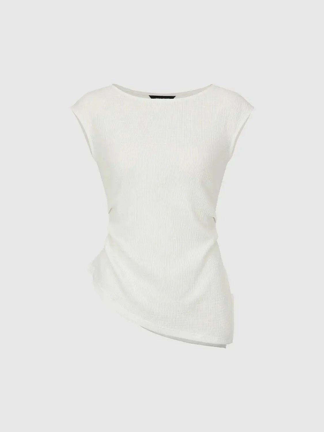 13882-asymmetric-ruched-cap-sleeve-knit-t-shirts-7.webp Asymmetric Ruched Cap Sleeve Knit T Shirts