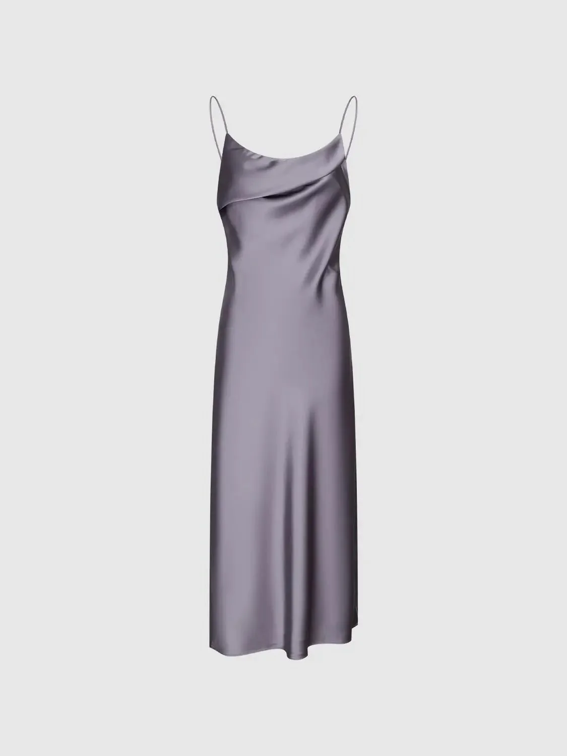 139-lavender-strappy-a-line-satin-like-maxi-draped-neck-dress-1.webp Lavender Strappy A-Line Satin-Like Maxi Draped Neck Dress