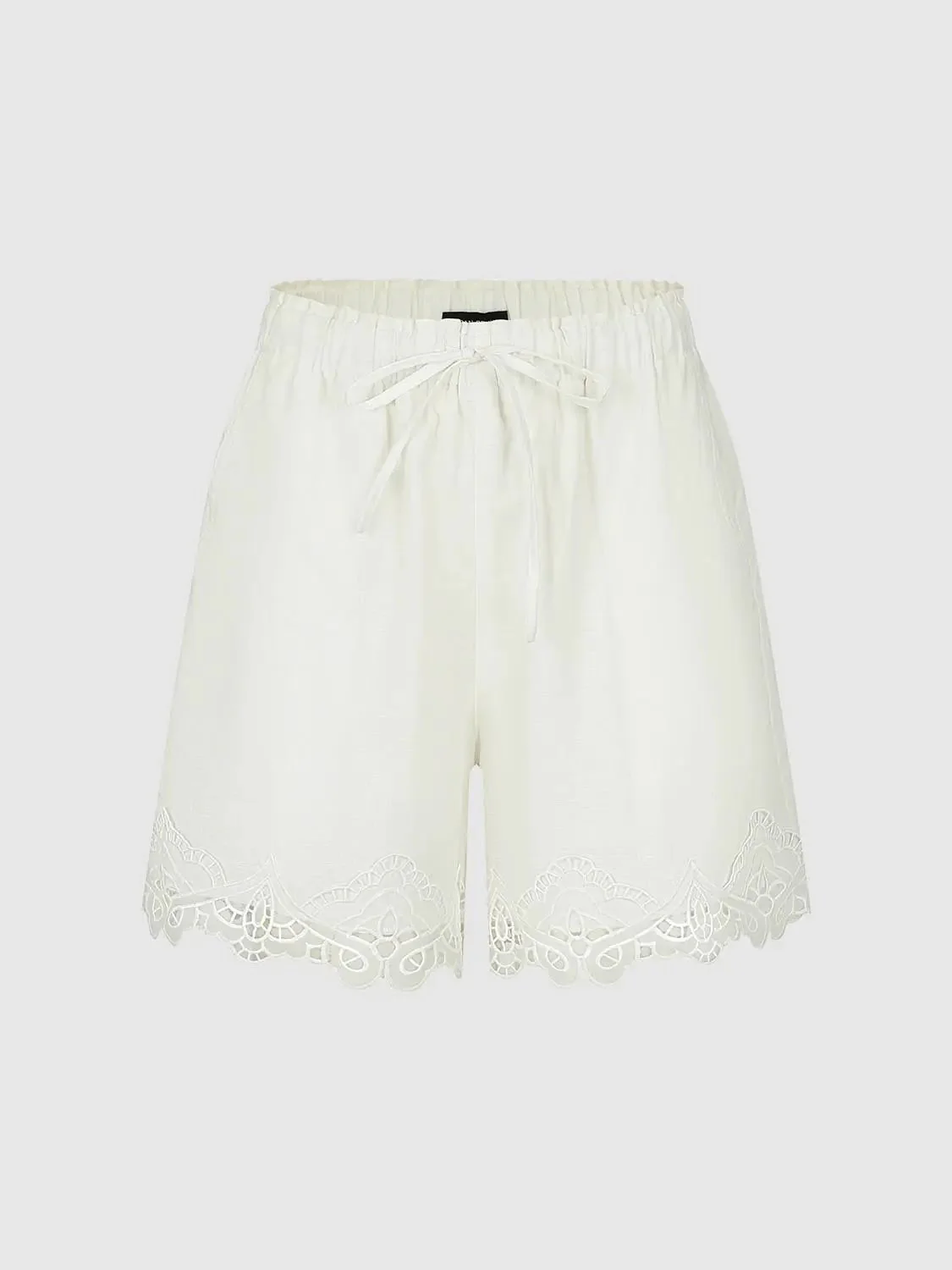 13909-drawstring-lace-trim-linen-lyocell-shorts-2.webp Drawstring Lace Trim Linen Lyocell Shorts