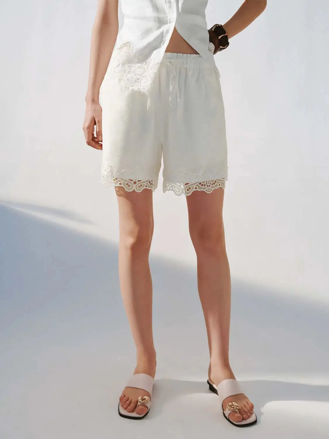 13909-drawstring-lace-trim-linen-lyocell-shorts-9.webp Drawstring Lace Trim Linen Lyocell Shorts