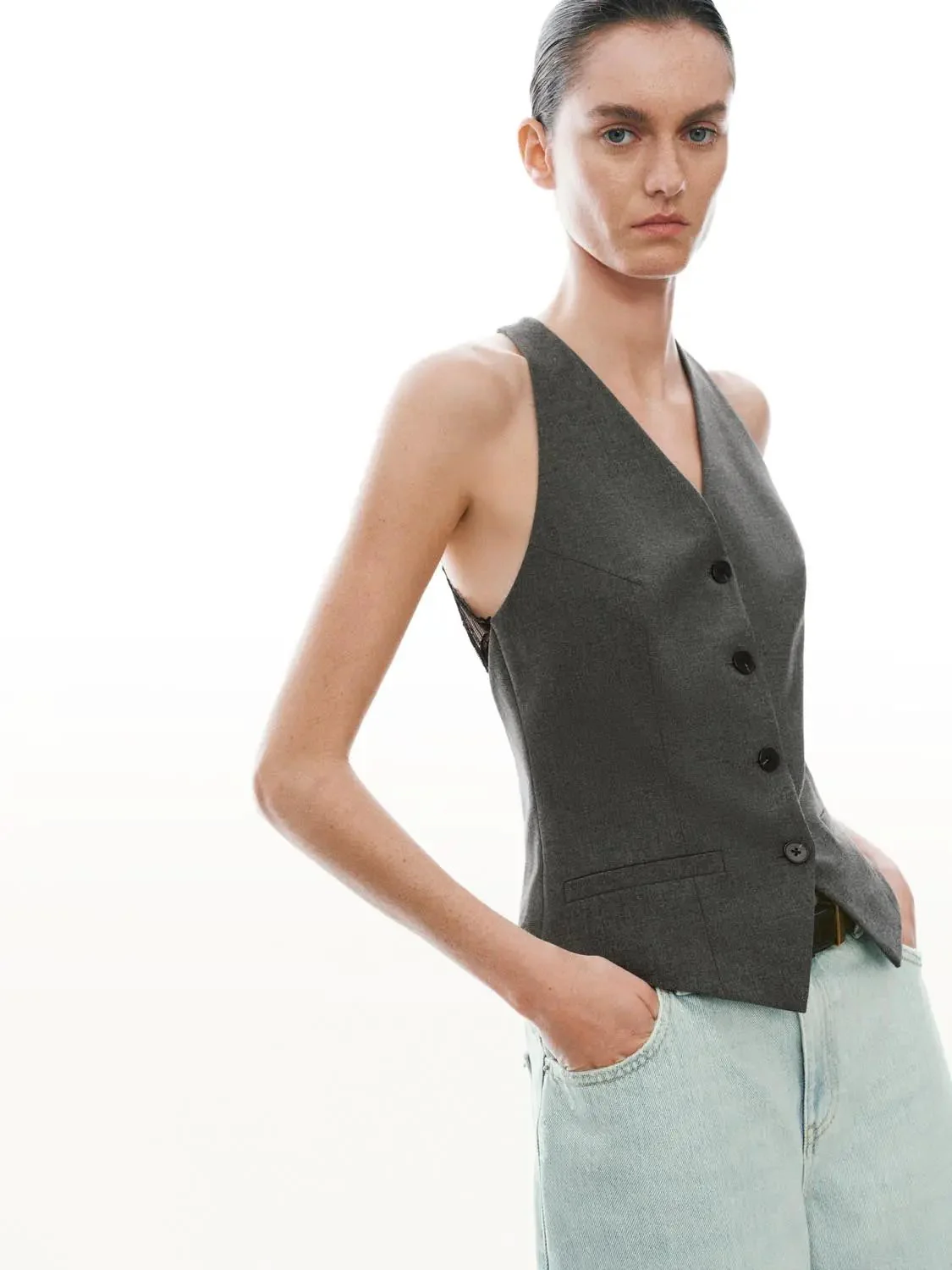 V-Neck Sleeveless Tailored Vests