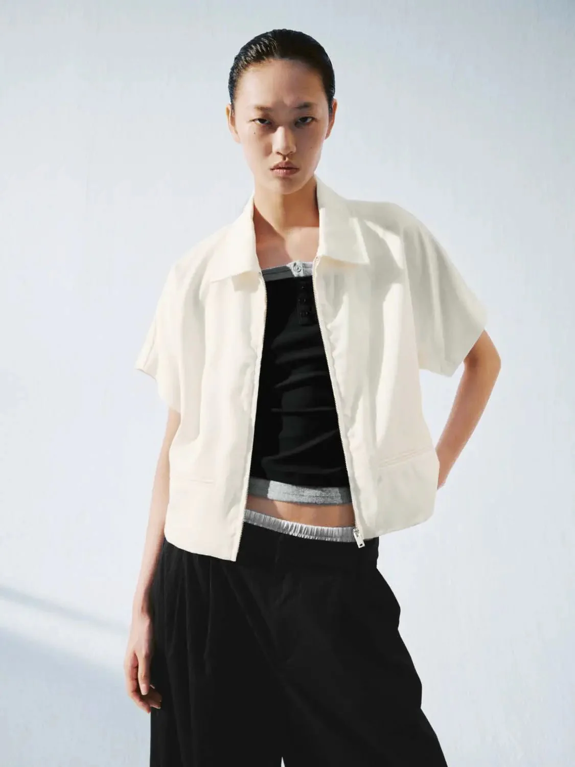13997-lyocell-cotton-short-sleeve-zip-jacket-1.webp Lyocell Cotton Short Sleeve Zip Jacket
