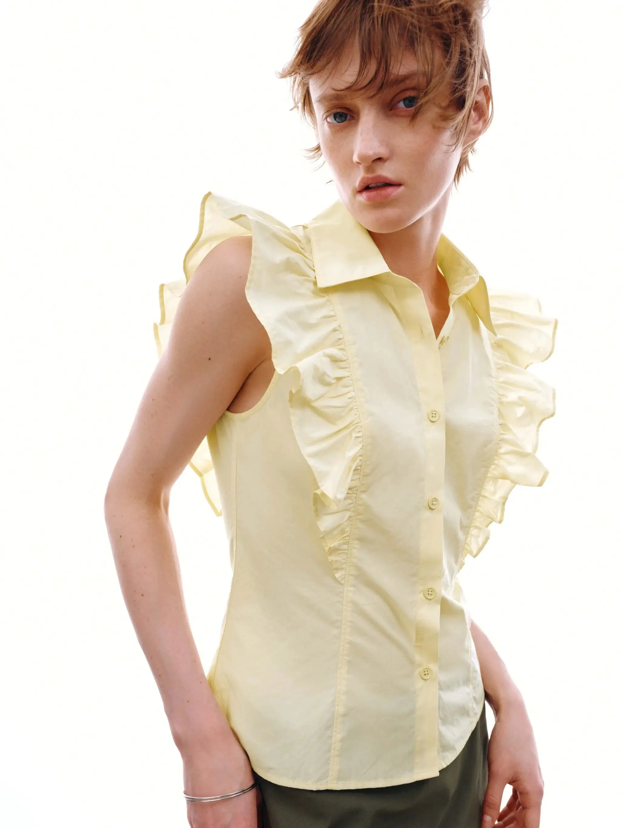 14080-cotton-ruffle-sleeve-tailored-shirt-2.webp Cotton Ruffle Sleeve Tailored Shirt
