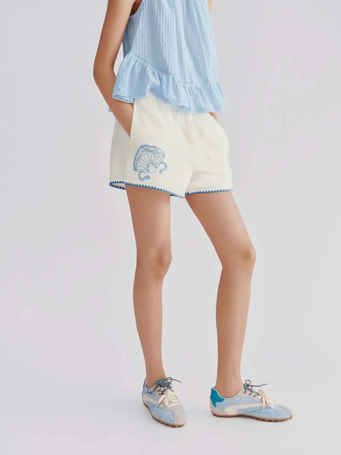 14131-linen-cotton-embroidered-contrast-trim-drawstring-shorts-3.webp Linen Cotton Embroidered Contrast Trim Drawstring Shorts