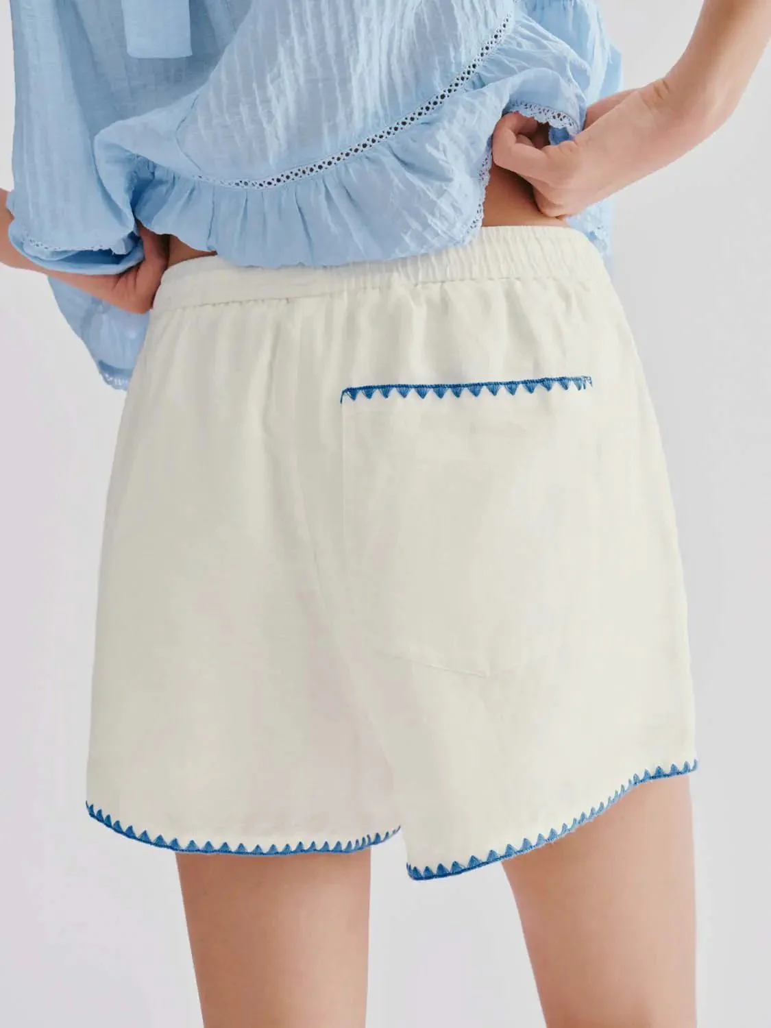 14131-linen-cotton-embroidered-contrast-trim-drawstring-shorts-7.webp Linen Cotton Embroidered Contrast Trim Drawstring Shorts