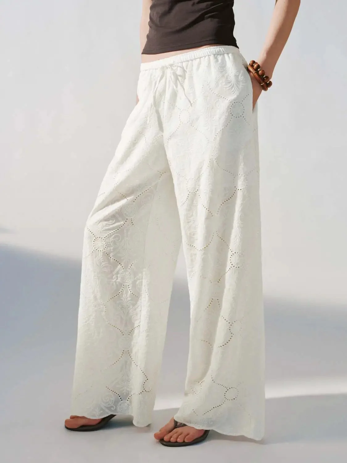 14154-drawstring-guipure-embroidered-cotton-wide-leg-pants-3.webp Drawstring Guipure Embroidered Cotton Wide Leg Pants
