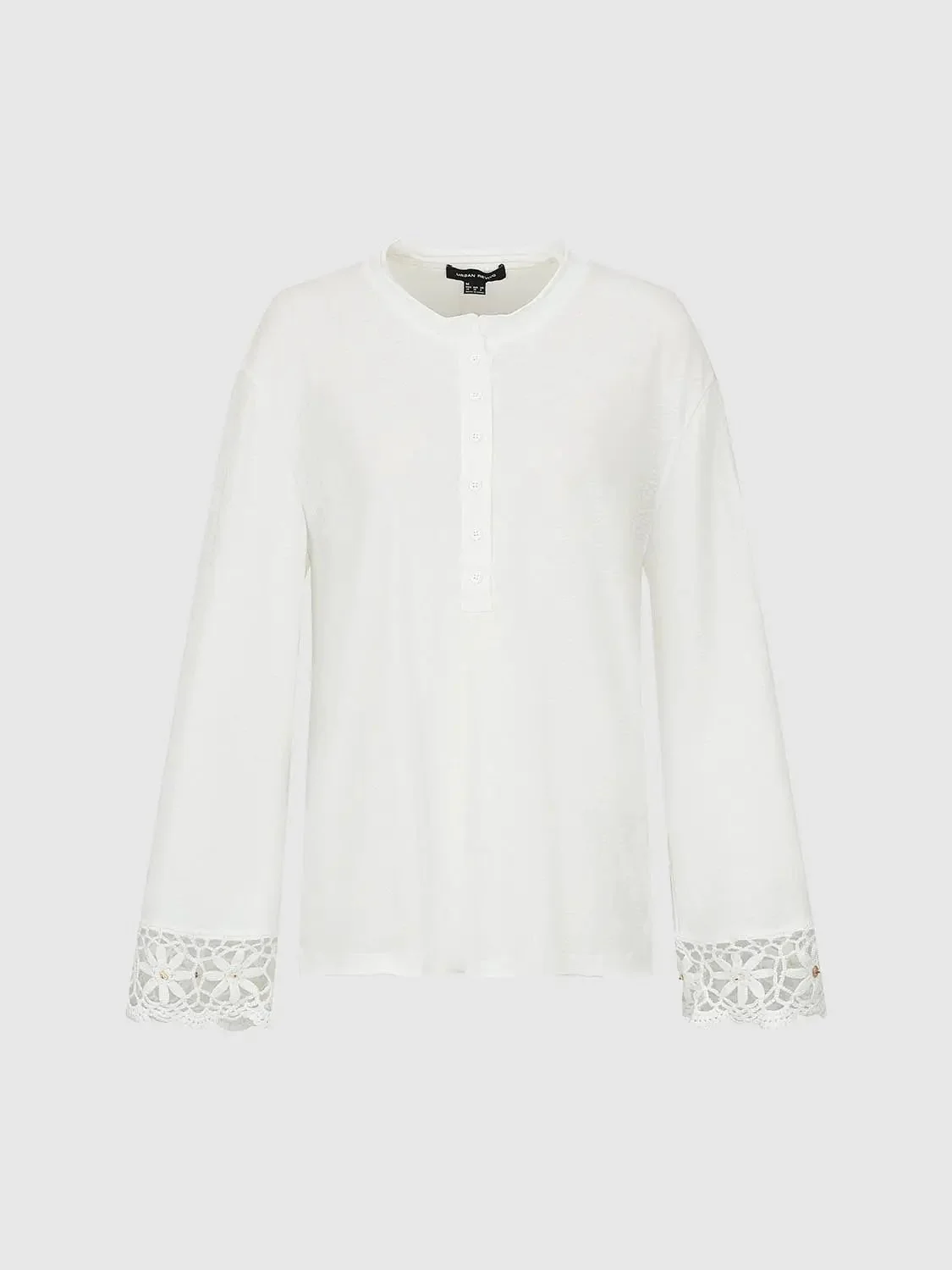 14194-cotton-blend-henley-neck-long-sleeve-lace-cuff-t-shirts-7.webp Cotton Blend Henley Neck Long Sleeve Lace Cuff T Shirts