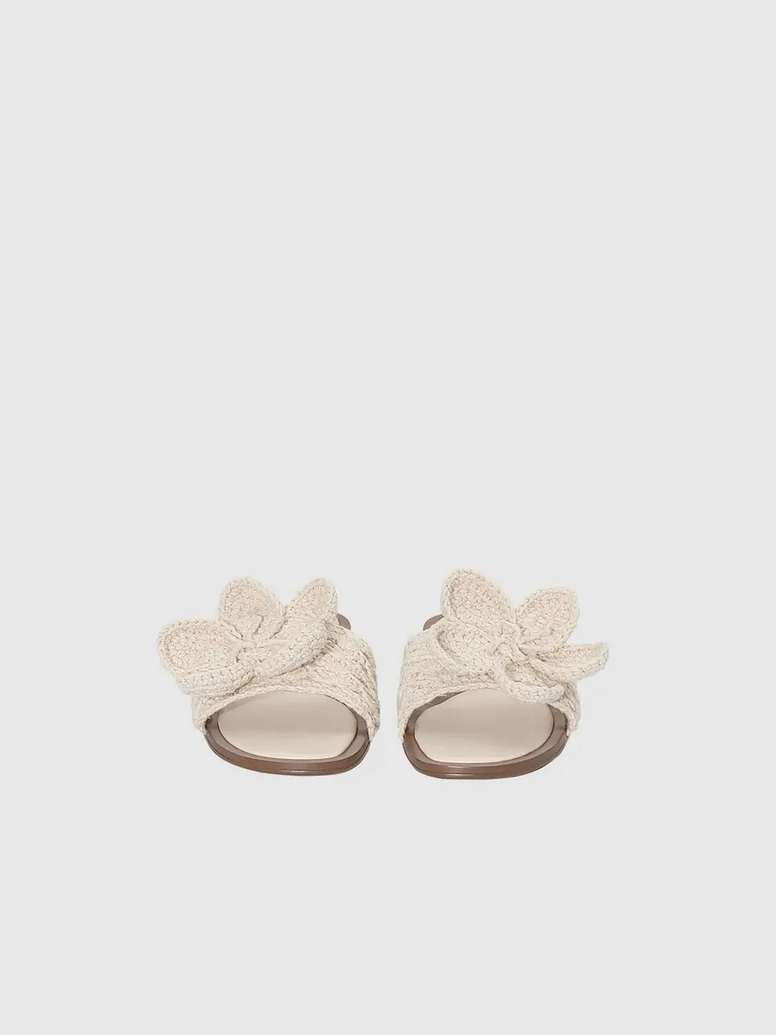 Textile Upper Floral Crochet Embellished Slippers