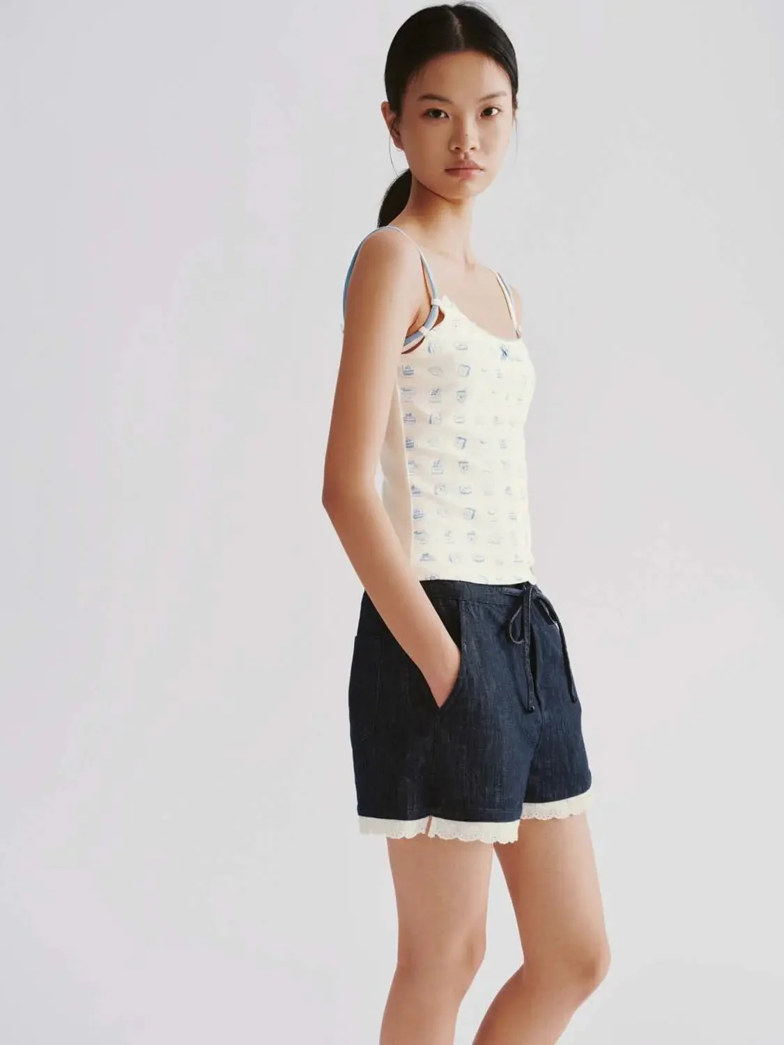 14216-bow-detail-printed-cotton-slim-fit-tank-top-2.webp Bow Detail Printed Cotton Slim Fit Tank Top