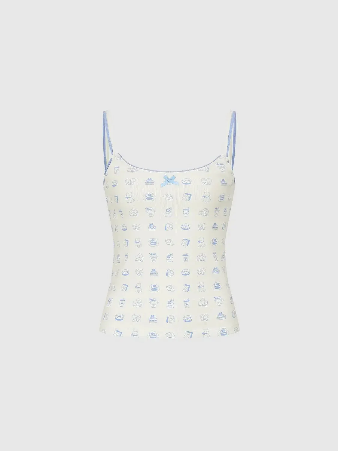 14216-bow-detail-printed-cotton-slim-fit-tank-top-7.webp Bow Detail Printed Cotton Slim Fit Tank Top