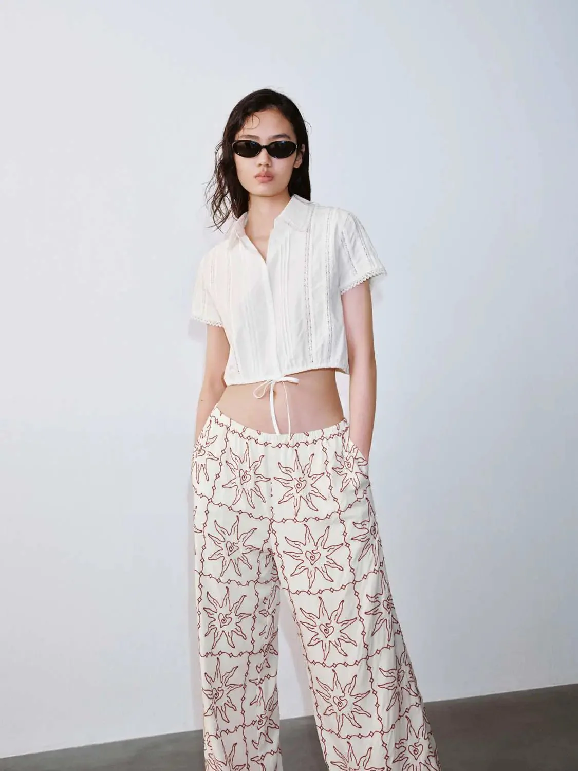 Cotton Crochet Detail Shirt
