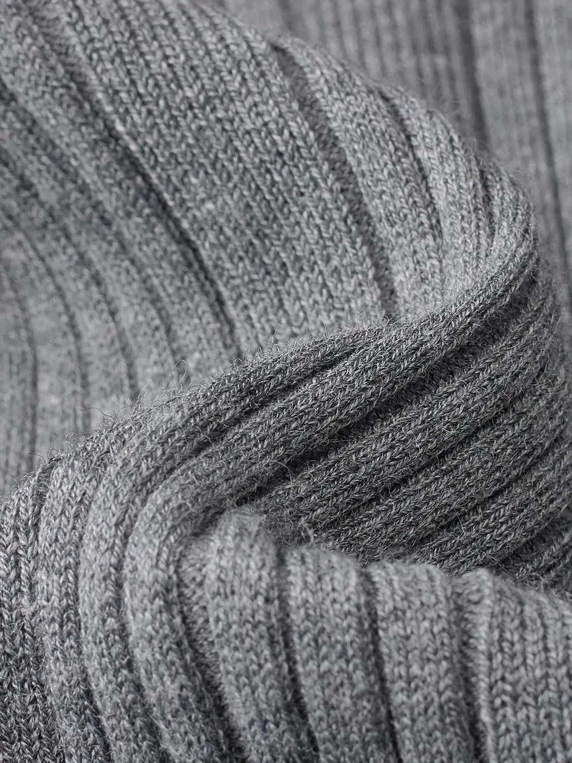 Gray Minimal Ribbed Knit V Neck Short Sleeve Top