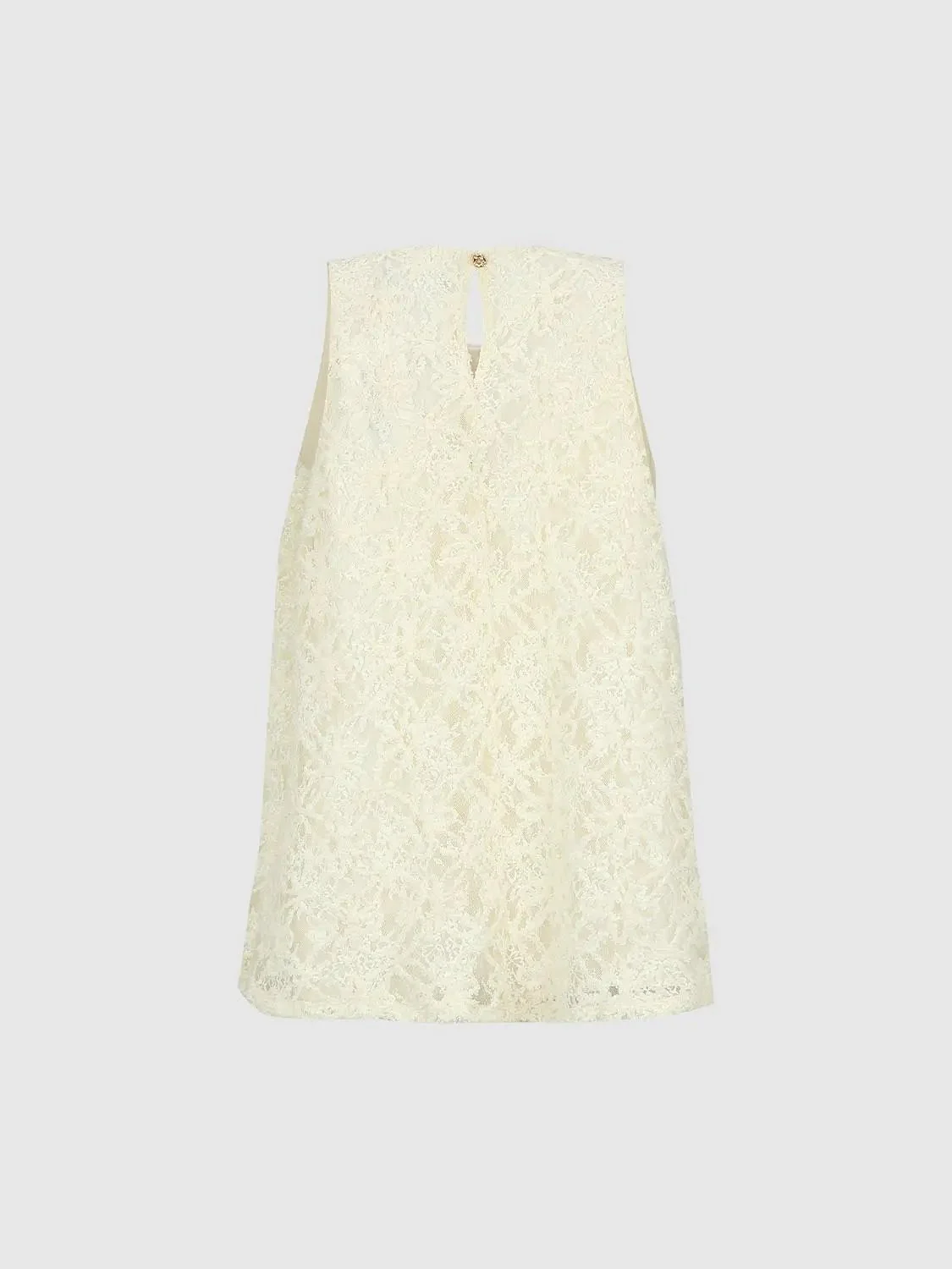 Laced Shirred Sleeveless Overhead Shirts