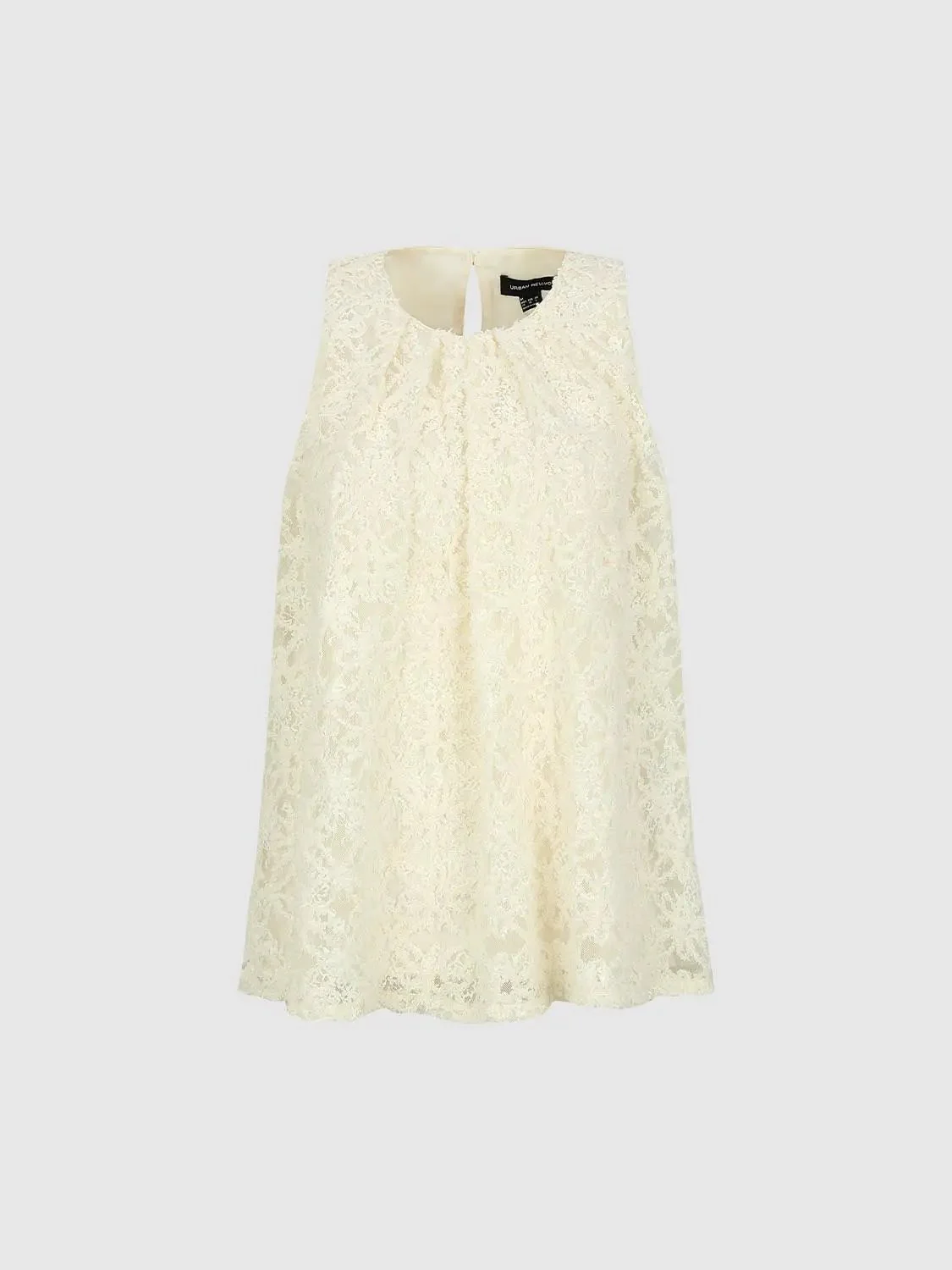 Laced Shirred Sleeveless Overhead Shirts