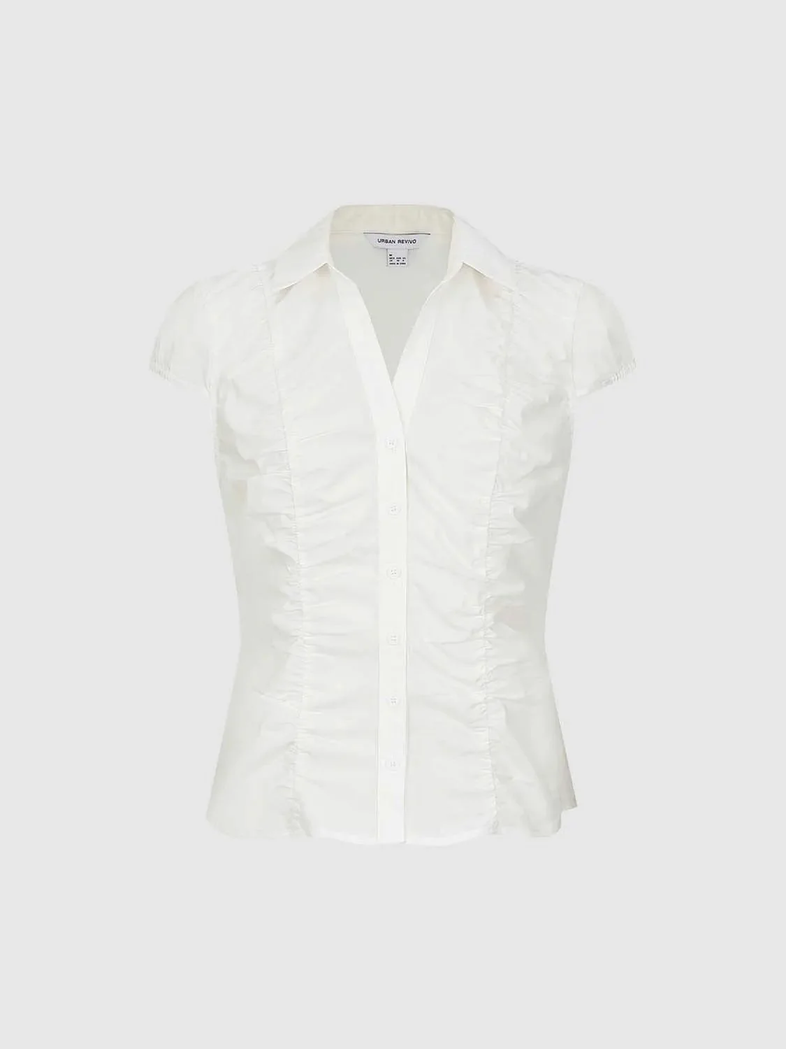 14335-cap-sleeve-shirred-skinny-fit-shirts-7.webp Cap Sleeve Shirred Skinny-Fit Shirts