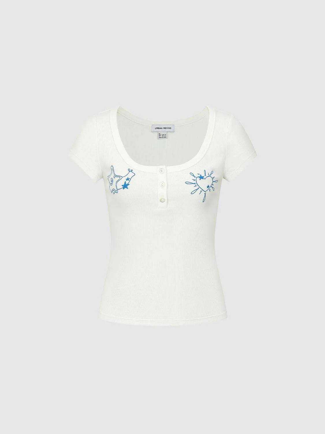 14341-embroidered-henley-neck-cotton-with-blue-motifs-t-shirts-7.webp Embroidered Henley Neck Cotton With Blue Motifs T Shirts