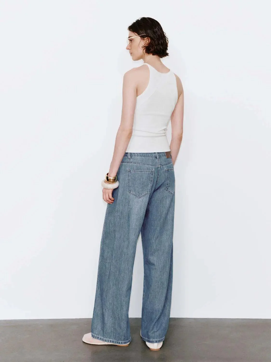 Cotton Strappy Sleeveless Skinny Fit T Shirt