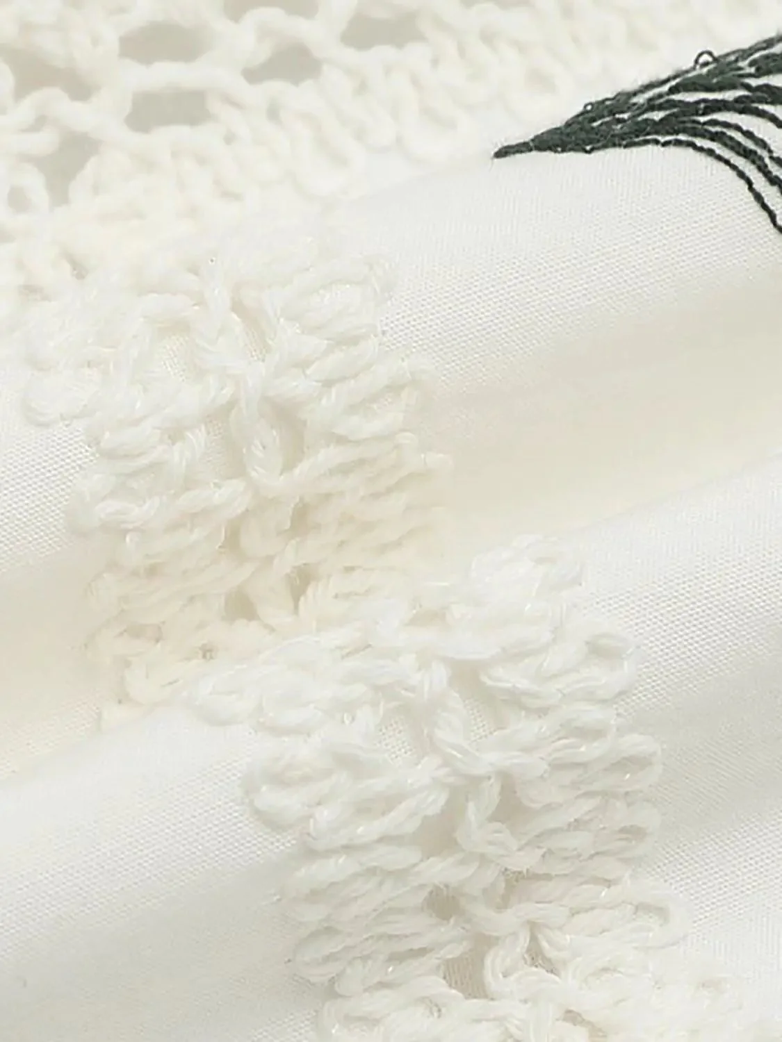 Embroidered Crochet Detail Check Shorts