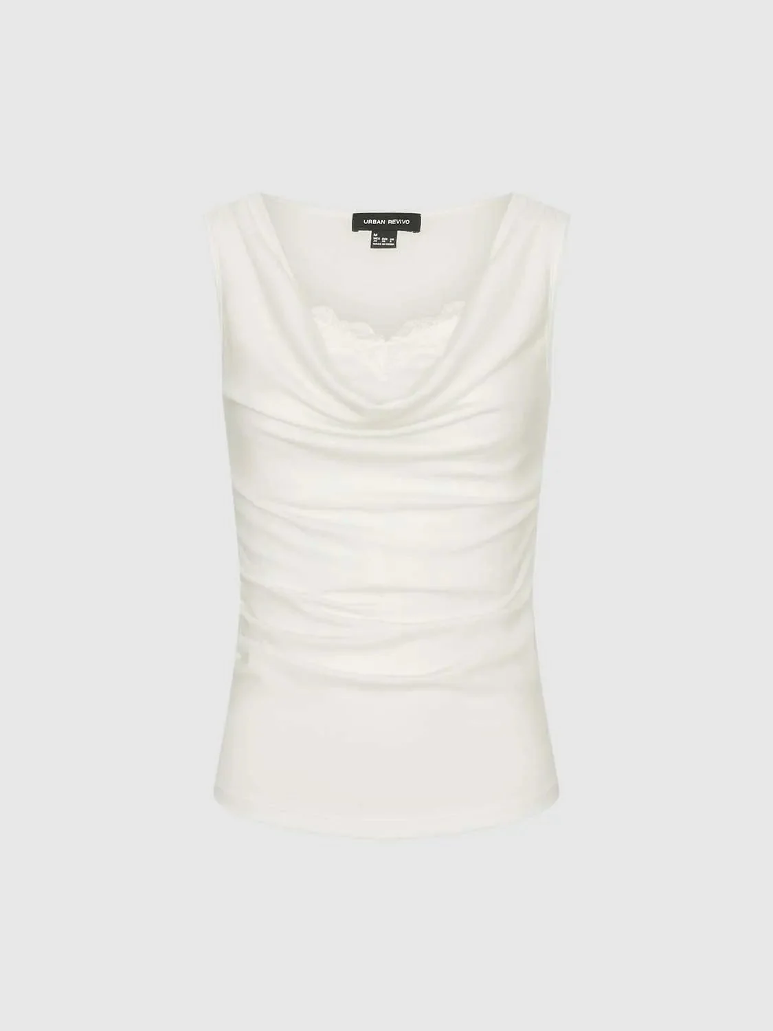 14370-cowl-neck-tie-detail-ruched-lyocell-tank-tops-7.webp Cowl Neck Tie Detail Ruched Lyocell Tank Tops