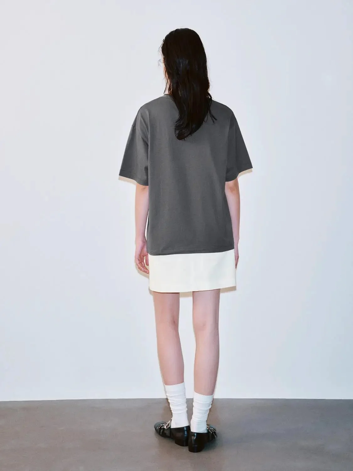 Cotton A-Line Mini Skirt With Clean Tailored Design Skirt