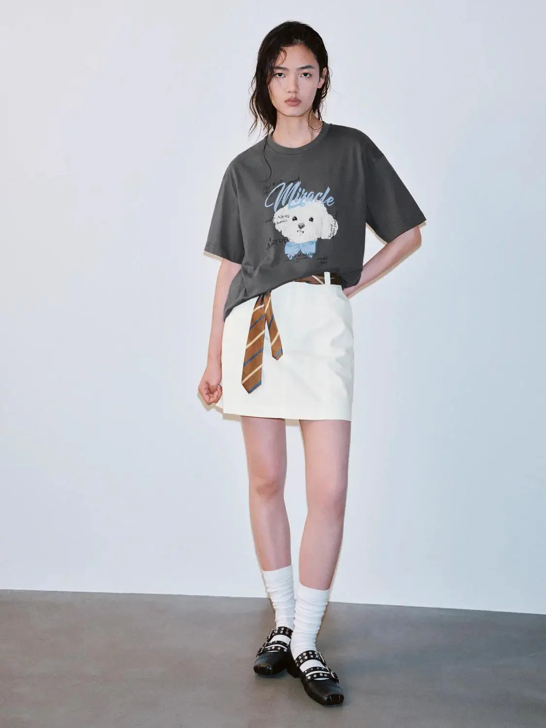 Cotton A-Line Mini Skirt With Clean Tailored Design Skirt