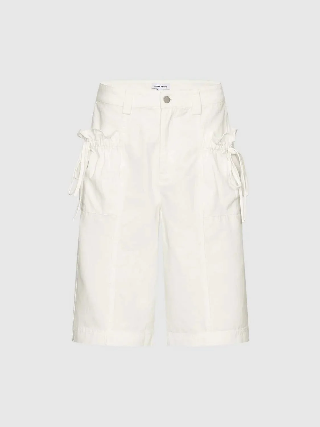 Ruffle Bow Detail Cropped Wide Leg Pants