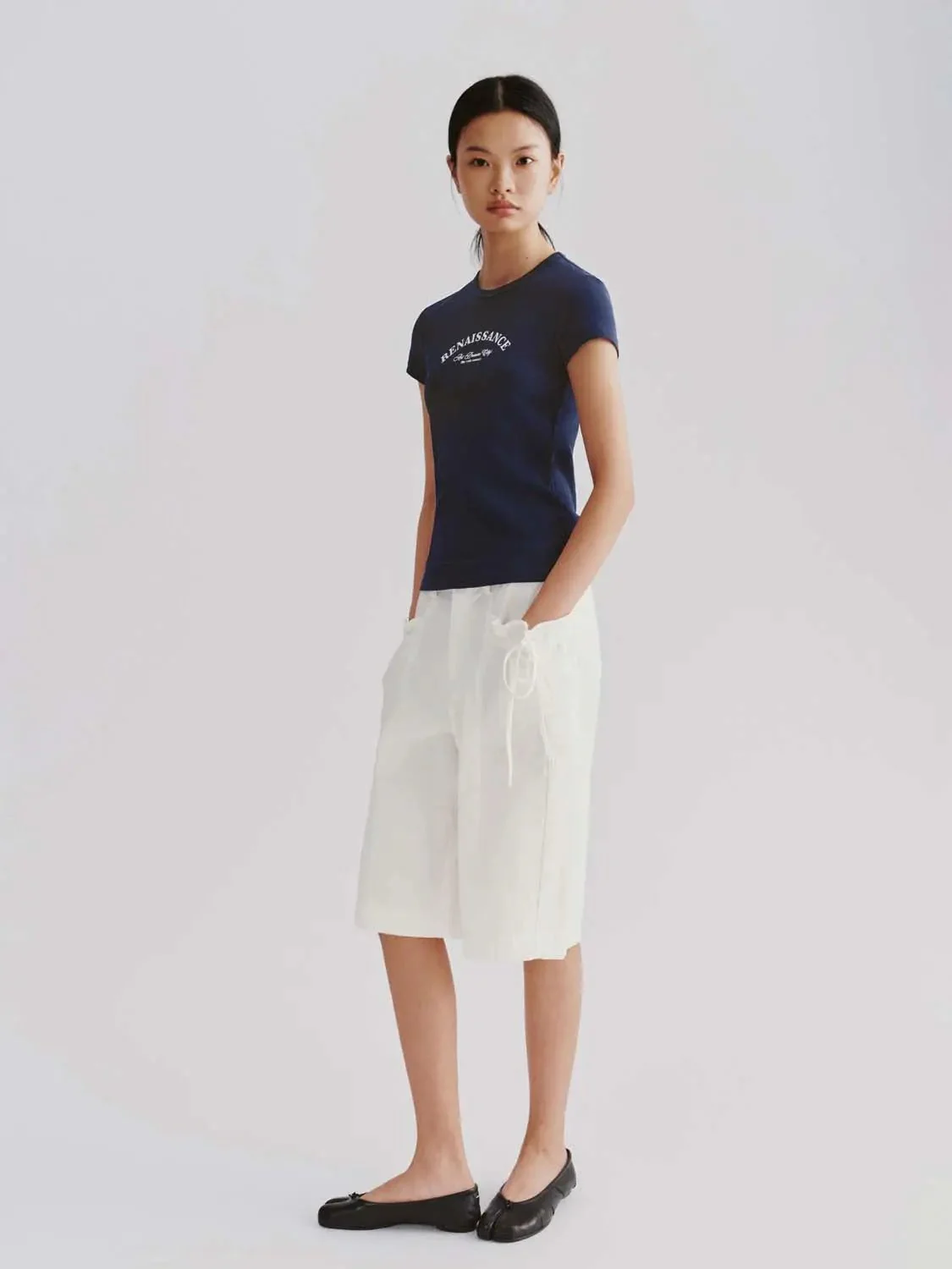 Ruffle Bow Detail Cropped Wide Leg Pants